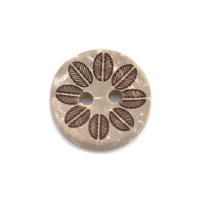 Kokosnuss Knopf Rund Natur 13mm – Bild 2