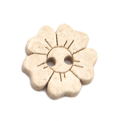 Kokosnuss Knopf Blume Natur 15mm – Bild 2