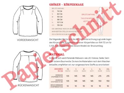 Schnittmuster Bluse mit Halslochbündchen Frau Dana – Bild 6