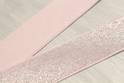 Glitzer Gummiband Glamour 40mm Rosé