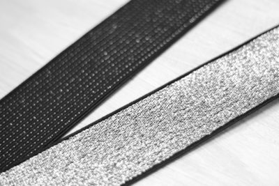 Glitzer Gummiband Glamour 40mm Silber