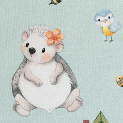 Baumwolle Webware Spring Joy from Birgit Boley Igel Hugh Mint – Bild 7