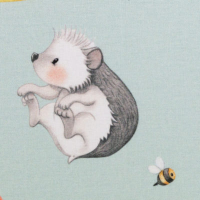 Baumwolle Webware Spring Joy from Birgit Boley Igel Hugh Mint – Bild 6