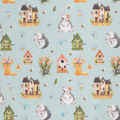 Baumwolle Webware Spring Joy from Birgit Boley Igel Hugh Mint – Bild 2