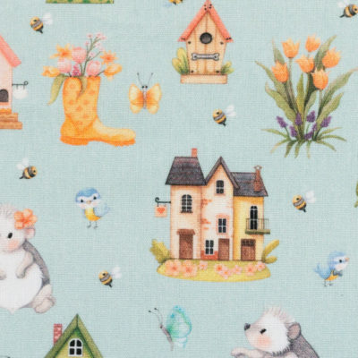 Baumwolle Webware Spring Joy from Birgit Boley Igel Hugh Mint – Bild 3