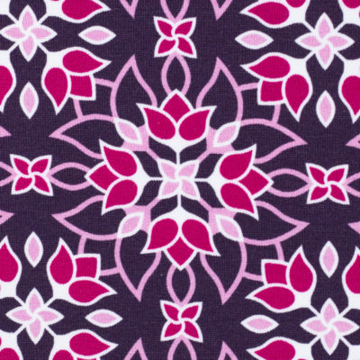 Baumwolljersey Floral Ornaments by lycklig design Bordeaux – Bild 5