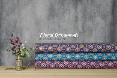 Baumwolljersey Floral Ornaments by lycklig design Bordeaux – Bild 3