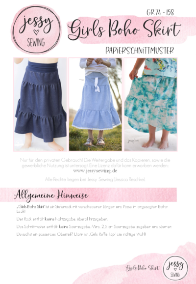 Schnittmuster Girls Boho Skirt von Jessy Sewing – Bild 3