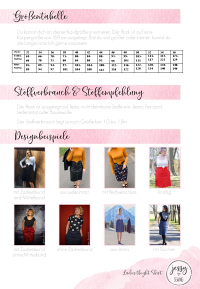 Schnittmuster Ladies Tight Skirt von Jessy Sewing – Bild 2