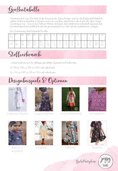 Schnittmuster Girls Partydress von Jessy Sewing – Bild 2