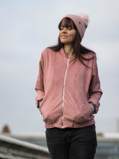 Wildleder Jersey Velourslederimitat Mint – Bild 5