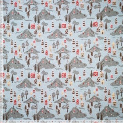 Strickstoff Winter Haus hellblau recycelte Materialien – Bild 3