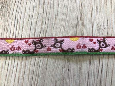 Webband verliebte Rehe auf rosa