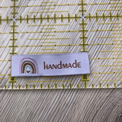 Textil-Label Handmade Regenbogen