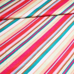 Viskosejersey bunte Diagonalstreifen Viskose Streifen
