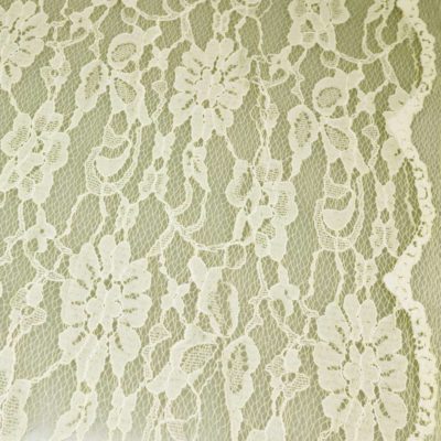 Spitzenstoff mit Blumen-Motiv & Bogenkante - creme – Bild 4