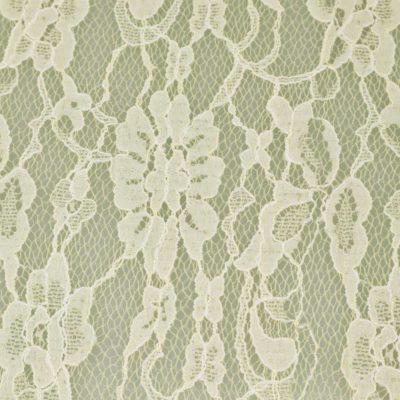 Spitzenstoff mit Blumen-Motiv & Bogenkante - creme – Bild 3