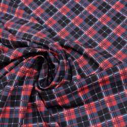 Polyestergewebe Karo Blau-Rot kariert Rockstoff Kleiderstoff polyester stoff
