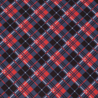 Polyestergewebe Karo Blau-Rot kariert Rockstoff Kleiderstoff polyester stoff
