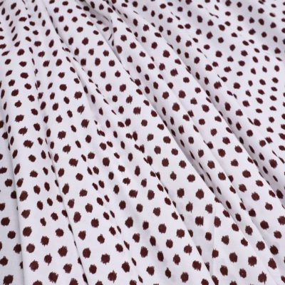 Viskose Baumwollviskose Punkte rot auf weiß dots