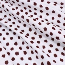 Viskose Baumwollviskose Punkte rot auf weiß dots
