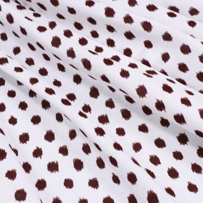 Viskose Baumwollviskose Punkte rot auf weiß dots