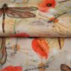 Jersey Viskosejersey Libellen mit Mohn Rot Blume des Lebens Stoff Stenzo
