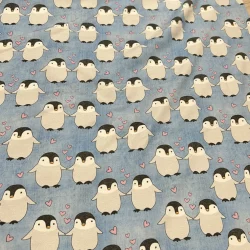 Sweatshirtstoff Pinguine mit Herzen by Fräulein von Julie
