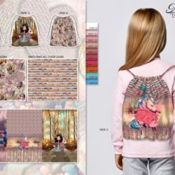 Taschenpanel Einhornliebe Kinderrucksack zum ausschneiden und nähen aus Canvabaumwolle