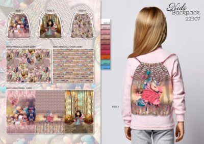 Taschenpanel Einhornliebe Kinderrucksack zum ausschneiden und nähen aus Canvabaumwolle