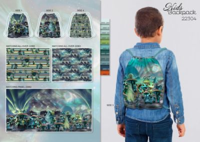 Taschenpanel Außerirdische Kinderrucksack zum ausschneiden und nähen aus Canvabaumwolle