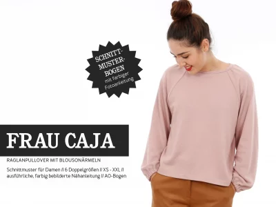 Schnittmuster FRAU CAJA Raglanpullover mit Blousonärmeln