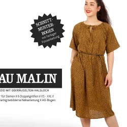 Schnittmuster FRAU MALIN Kleid mit gekräuseltem Ausschnitt