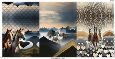Stoffpanel Pferde