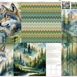 Canva Kissen Panel Baumwolle "Wolf Woods"