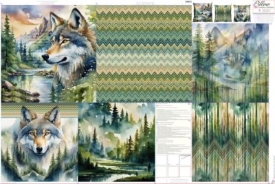 Canva Kissen Panel Baumwolle "Wolf Woods"