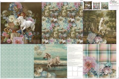 Canva Kissen Panel Baumwolle "Romantic Horse"