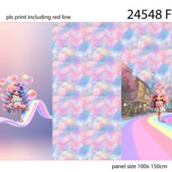 Stoffpanel Manga Rainbow Girl