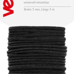 Gummikordel Elastic Kordel 3mm x 3m Schwarz