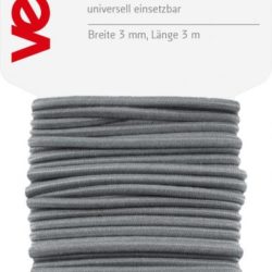 Gummikordel Elastic Kordel 3mm x 3m Grau