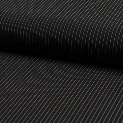 Twill-Stoff Nadelstreifen Schwarz 5 mm