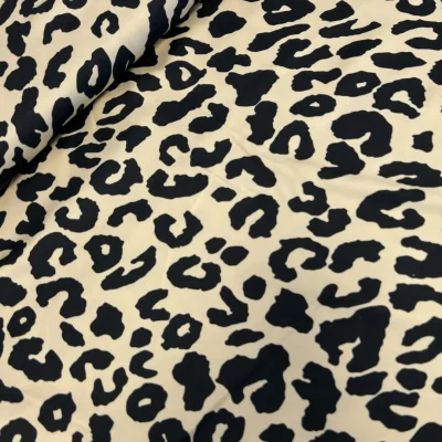 Viskose Satin Leopardmuster