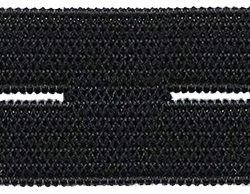 Knopflochband Elsatisch Elastic schwarz 18mm