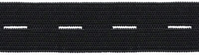 Knopflochband Elsatisch Elastic schwarz 18mm