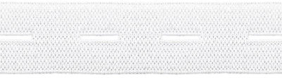 Knopflochband Elsatisch Elastic weiß 18mm