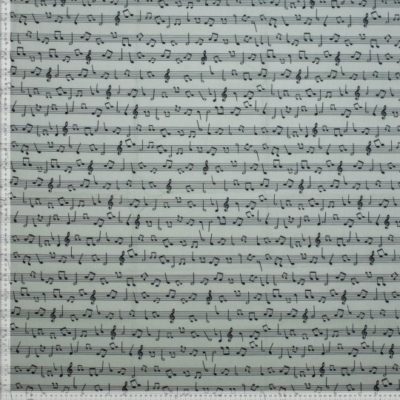 Baumwollstoff „Melodienzauber“ – Hellgrün mit Notenprint – Bild 2