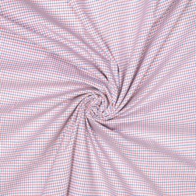 Karostoff Gitterrot-Blau | Baumwoll-Polyester-Mischgewebe