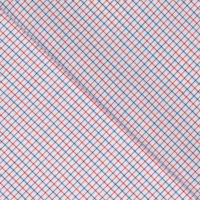 Karostoff Gitterrot-Blau | Baumwoll-Polyester-Mischgewebe – Bild 2