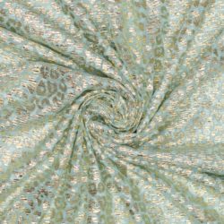 Leo Mesh Mint-Gold | Elastischer Netzstoff mit Glanz-Effekt