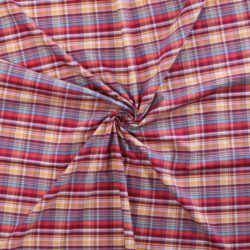 Kariertes Mischgewebe Rot-Gelb-Blau | Baumwolle-Polyester | pflegeleicht & klassisch